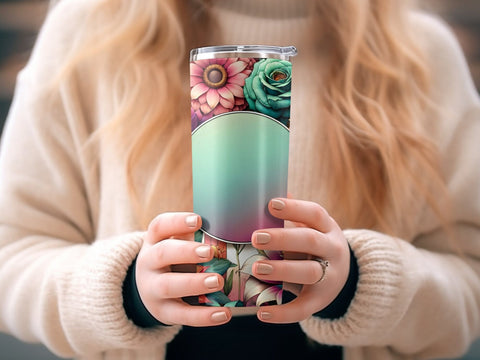 Floral Tumbler wrap Sublimation PNG Sublimation Luvleigh Digitals 