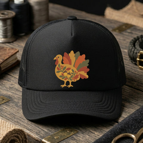Floral Turkey Embroidery Design – Thanksgiving Fall Turkey Autumn Leaves Acorn Machine Embroidery File Embroidery/Applique DESIGNS PatternFeed8 