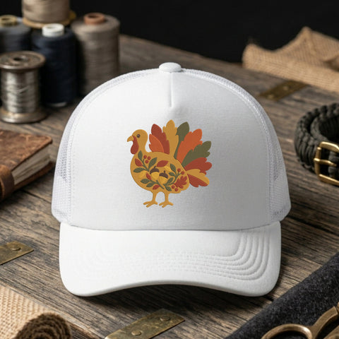 Floral Turkey Embroidery Design – Thanksgiving Fall Turkey Autumn Leaves Acorn Machine Embroidery File Embroidery/Applique DESIGNS PatternFeed8 