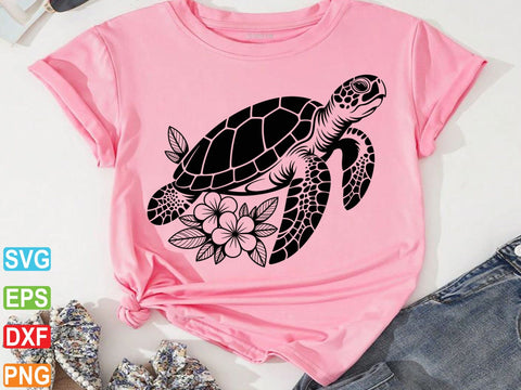 Floral Turtle svg, Flower Turtle svg SVG artprintfile 