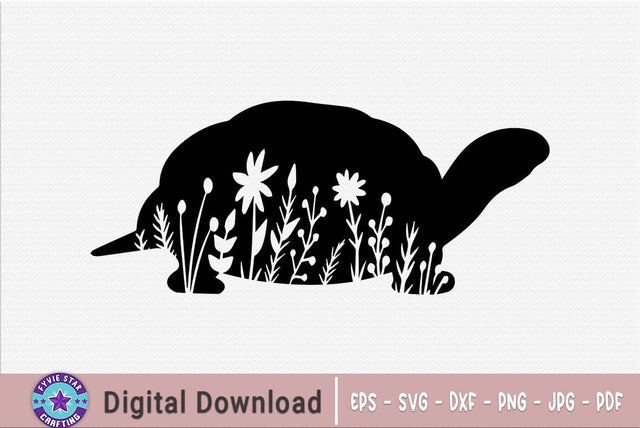 Floral Turtle SVG, Tortoise SVG, Floral Animal SVG SVG FiveStarCrafting 