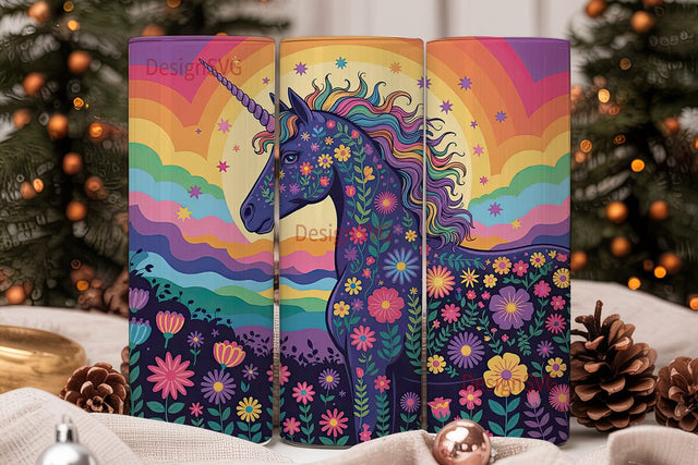 Floral Unicorn Magic 20oz Tumbler Wrap Sublimation DesignSVG 