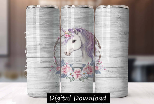 Floral Unicorn | Straight Sublimation Tumbler Design 20oz, 30oz Sublimation MFsublimationdesign 