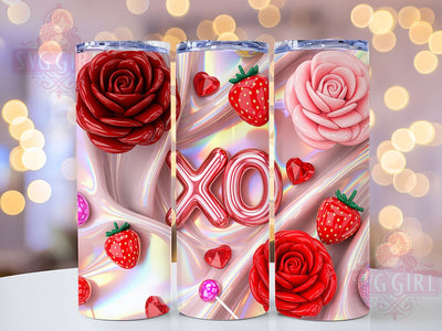 Floral Valentine Love Tumbler, Valentine Flowers Wrap, Cute Hearts Cup, Romantic Sublimation Design, Valentine Gift Tumbler, Sweet Floral Wrap, Adorable Love Cup Sublimation SvggirlplusArt 