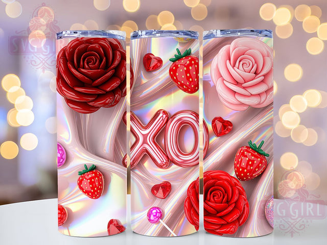 Floral Valentine Love Tumbler, Valentine Flowers Wrap, Cute Hearts Cup, Romantic Sublimation Design, Valentine Gift Tumbler, Sweet Floral Wrap, Adorable Love Cup Sublimation SvggirlplusArt 