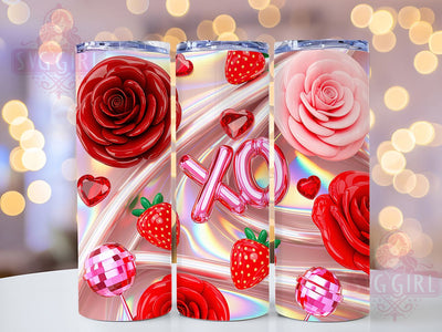 Floral Valentine Love Tumbler, Valentine Flowers Wrap, Cute Hearts Cup, Romantic Sublimation Design, Valentine Gift Tumbler, Sweet Floral Wrap, Adorable Love Cup Sublimation SvggirlplusArt 