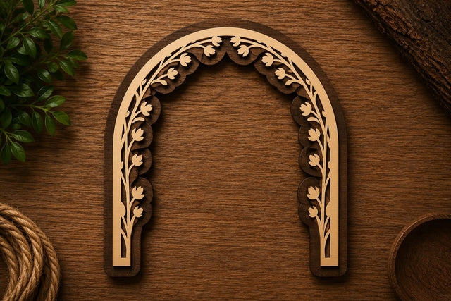 Floral Vine Arch Laser Cut Svg File Design SVG Regulrcrative 