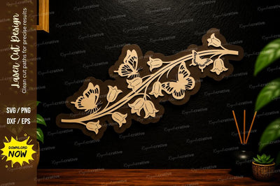 Floral Vine Border Laser Cut SVG Design SVG Regulrcrative 