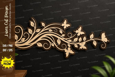Floral Vine Border laser cut svg File SVG Regulrcrative 