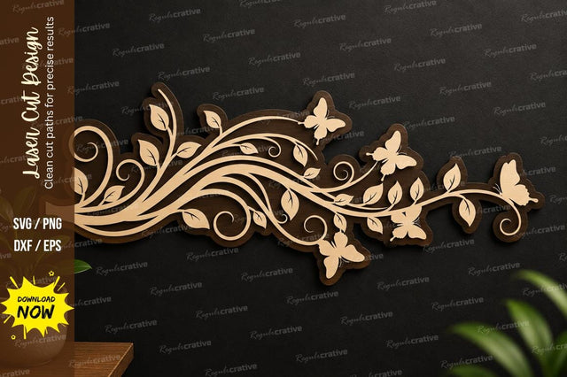 Floral Vine Border laser cut svg File SVG Regulrcrative 