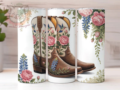 Floral Vintage Cowgirl Tumbler, Floral Vintage Tumbler, Rustic 20oz Wrap, Sublimation Design, Stylish Gift Idea, Western Boots Wrap, Country Cowgirl Tumbler Sublimation Lara' s Designs 