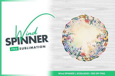 Floral watercolor frame wind spinner round png Sublimation Regulrcrative 