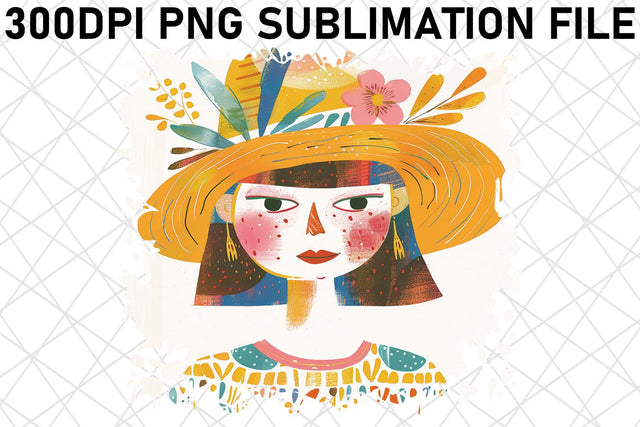 Floral Watercolor Lady PNG Design - Sublimation Sublimation afrosvg 