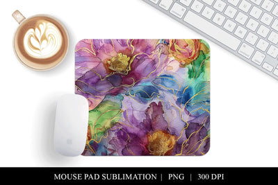 Floral Watercolor Mouse Pad Design, Sublimation Mouse Mat Sublimation BijouBay 
