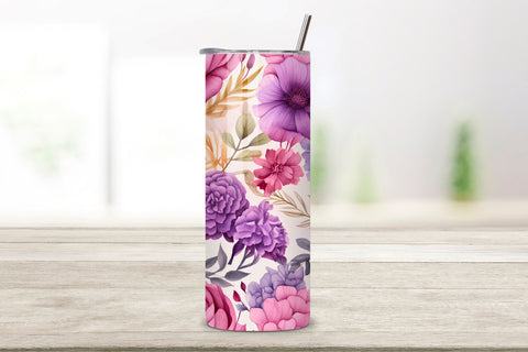 Floral Watercolor Seamless Tumbler Wrap PNG, Seamless PNG, Floral Watercolor Tumbler Wrap, Seamless PNG Wrap Sublimation FloridPrintables 