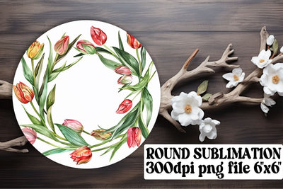 Floral Watercolor Wreath Design for PNG Sublimation afrosvg 