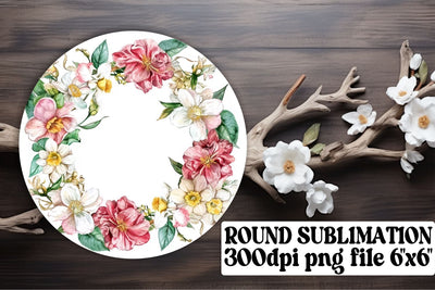 Floral Watercolor Wreath Design PNG Sublimation afrosvg 