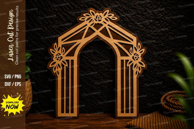Floral Wedding Arbor Laser Cut Svg Design SVG Regulrcrative 