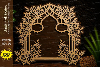 Floral Wedding Arch Frame Laser Cut SVG Design SVG Regulrcrative 
