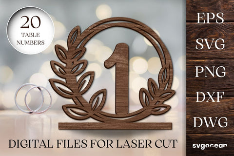 Floral Wedding Table Numbers SVG SVG SvgOcean 