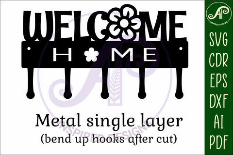 Floral welcome home Key holders for metal and laser cutting SVG APInspireddesigns 
