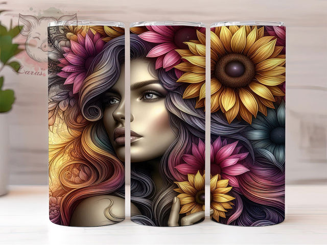 Floral Western Sunflower Tumbler, Country Cowgirl Wrap, Festive Party Cup, 20oz Sublimation Wrap, Rustic Sunflower Tumbler, Cute Western Girl Cup, Floral Cowboy Theme Wrap Sublimation Lara' s Designs 