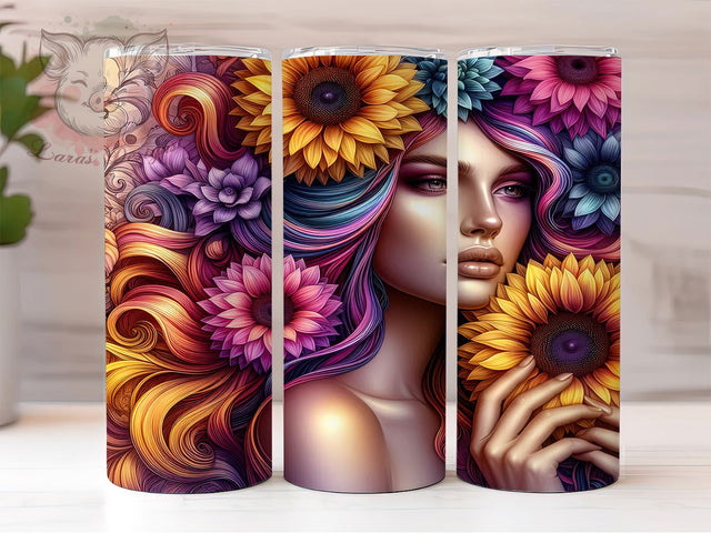 Floral Western Sunflower Tumbler, Country Cowgirl Wrap, Festive Party Cup, 20oz Sublimation Wrap, Rustic Sunflower Tumbler, Cute Western Girl Cup, Floral Cowboy Theme Wrap Sublimation Lara' s Designs 