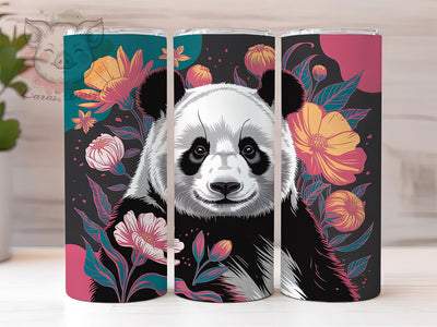 Floral Whimsical Panda Tumbler, Floral Panda Tumbler, Cute Panda Wrap, Whimsical Panda Wrap, Rustic Panda Wrap, Sublimation Design, Trendy Gift Idea Sublimation Lara' s Designs 
