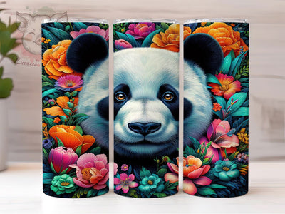 Floral Whimsical Panda Tumbler, Floral Panda Tumbler, Cute Panda Wrap, Whimsical Panda Wrap, Rustic Panda Wrap, Sublimation Design, Trendy Gift Idea Sublimation Lara' s Designs 