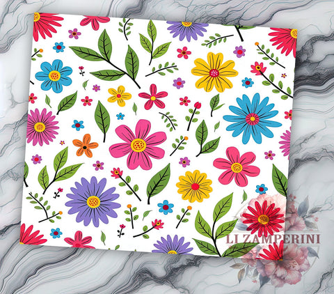 Floral Wildflower Spring 20oz Tumbler, Spring Tumbler, Wildflower Design, Floral Wrap, Nature Decor, Gift for Flower Lovers, Sublimation Drinkware Sublimation Li Zamperini 