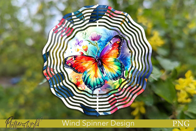 Floral Wind Spinner | Colorful Butterfly Sublimation Pfiffen's World 
