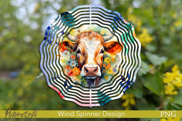 Floral Wind Spinner | Farm Animals | Cow Sublimation Pfiffen's World 