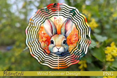 Floral Wind Spinner | Farm Animals | Cute Bunny Design Sublimation Pfiffen's World 