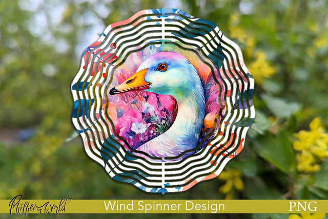 Floral Wind Spinner | Farm Animals | Goose Sublimation Pfiffen's World 