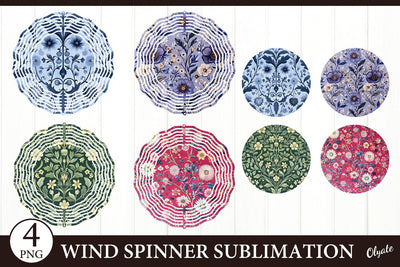 Floral Wind Spinner PNG. Floral Pattern Sublimation PNG Sublimation Olga Terlyanskaya 