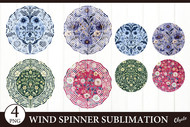 Floral Wind Spinner PNG. Floral Pattern Sublimation PNG Sublimation Olga Terlyanskaya 