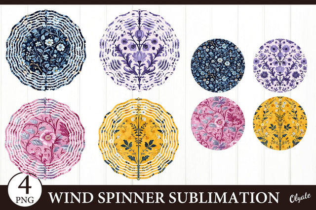 Floral Wind Spinner PNG. Floral Pattern Sublimation PNG Sublimation Olga Terlyanskaya 