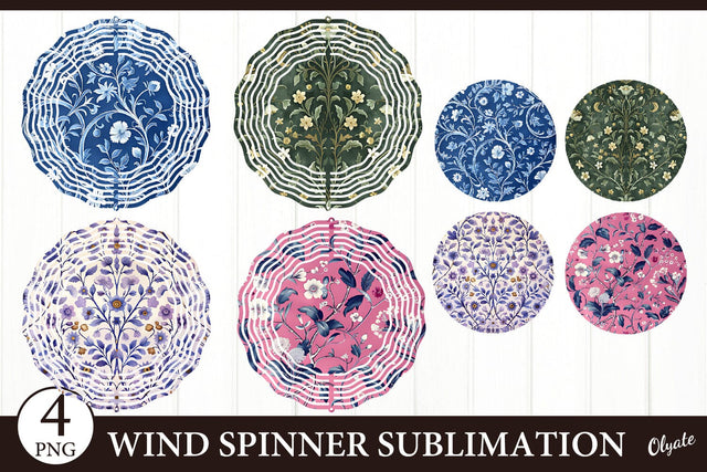 Floral Wind Spinner PNG. Floral Pattern Sublimation PNG Sublimation Olga Terlyanskaya 