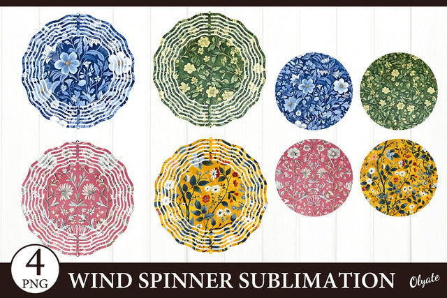 Floral Wind Spinner PNG. Floral Pattern Sublimation PNG SVG Olga Terlyanskaya 