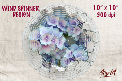 Floral Wind spinner, purple flowers Sublimation Angelina Semenova 
