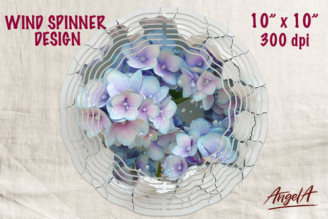 Floral Wind spinner, purple flowers Sublimation Angelina Semenova 