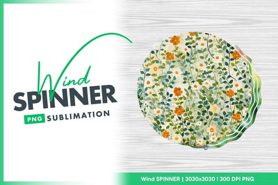 Floral wind spinner round design for sublimation Sublimation Regulrcrative 