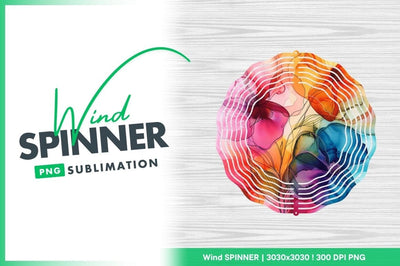 Floral wind spinner round design sublimation graphic Sublimation Regulrcrative 