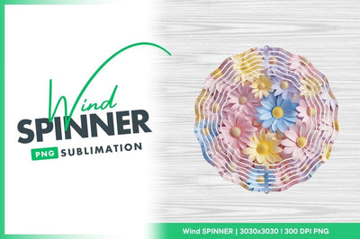 Floral Wind Spinner Round Pink Purple White Sublimation Regulrcrative 