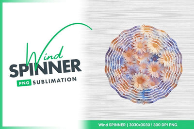 Floral Wind Spinner Round Png Background Sublimation Regulrcrative 