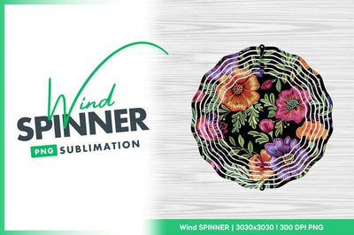 Floral wind spinner round png sublimation design Sublimation Regulrcrative 
