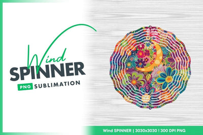 Floral wind spinner round sublimation design Sublimation Regulrcrative 