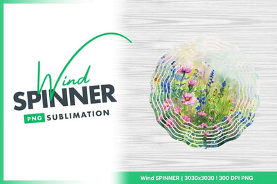 Floral wind spinner round sublimation design Sublimation Regulrcrative 