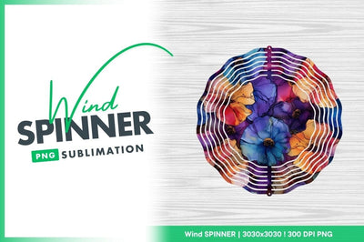 Floral wind spinner round sublimation design Sublimation Regulrcrative 