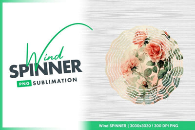 Floral wind spinner round sublimation design Sublimation Regulrcrative 